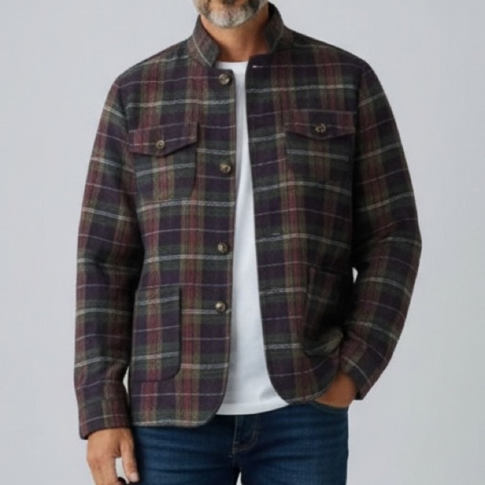 Manly Flannel Button Down Jacket Size Men NWT